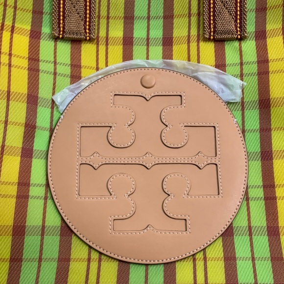 Authentic TORY BURCH Leather/Mesh Logo tote - Picture 6 of 14